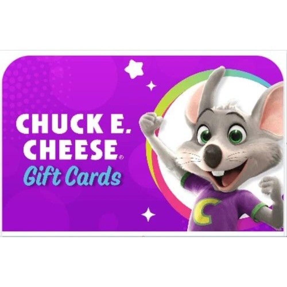 Chuck E. Cheese $25. eGift Card for Sale (No Expiration Date and No Fee Apply)